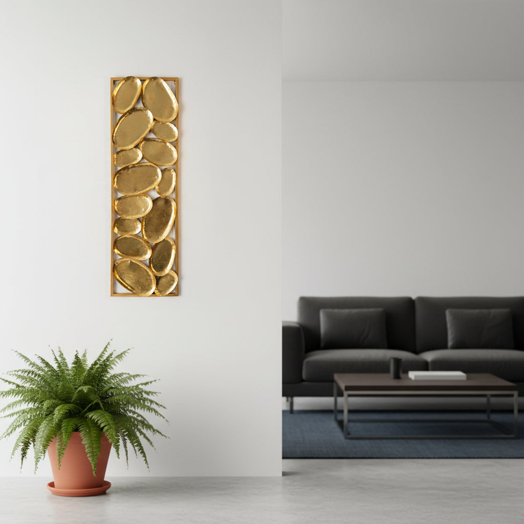 Golden Pebble Wall Art Panel-WA30