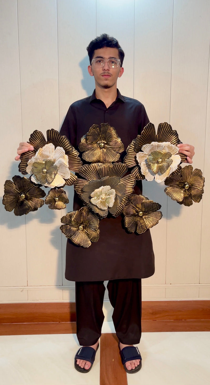 Black Floral Metal Wall Art-WA1