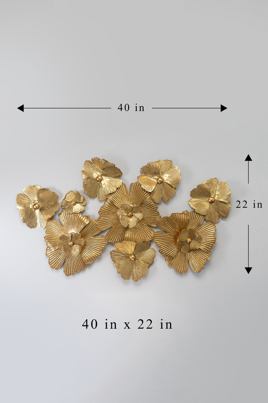 Golden Floral Metal Wall Art-WA3