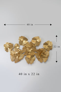 Golden Floral Metal Wall Art