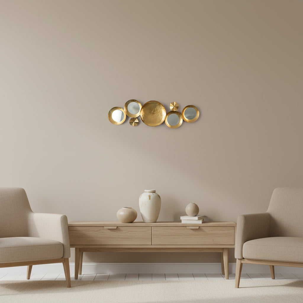 Aurora Cluster Wall Mirror – Antique Gold Finish-WA45