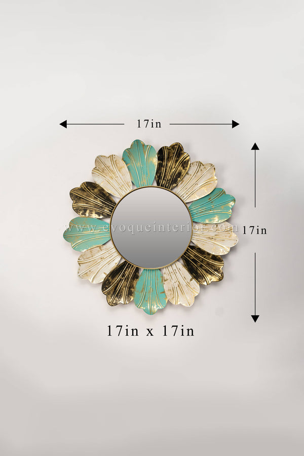 (17x17 INCHES) Vintage Petal Wall Mirror Art-(F19)