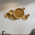 Luxe Golden Metallic Wall Art – Radiant Disc Cluster-WA2
