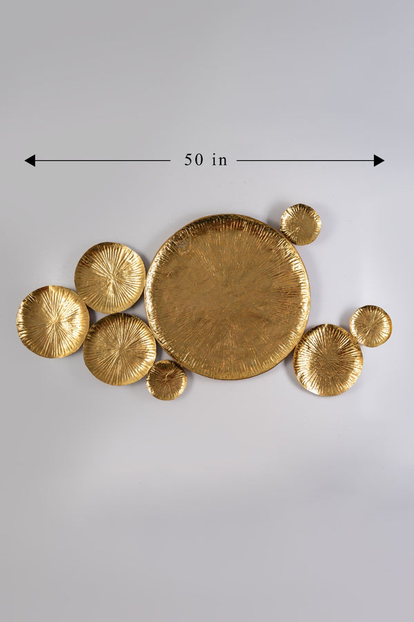 Luxe Golden Metallic Wall Art – Radiant Disc Cluster