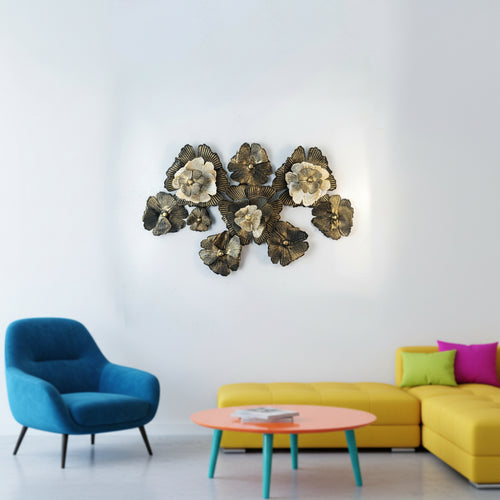 Black Floral Metal Wall Art-WA1