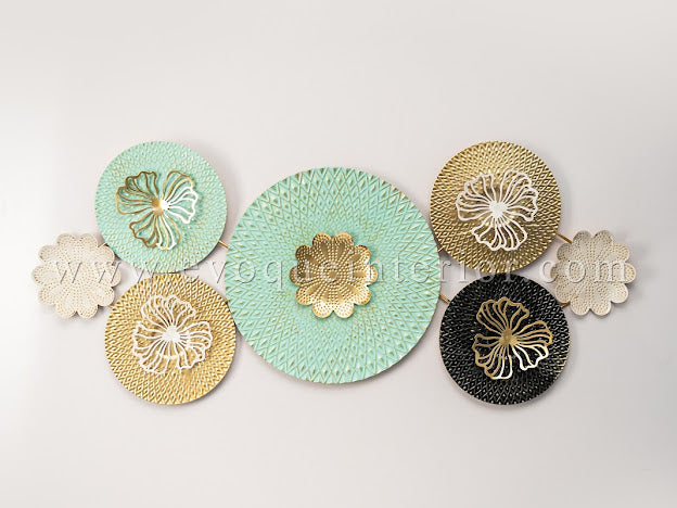 (27x12 INCHES) Floral Harmony Metal Wall Art-(F14)