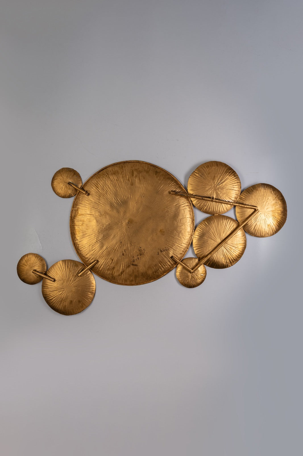 Luxe Golden Metallic Wall Art – Radiant Disc Cluster-WA2