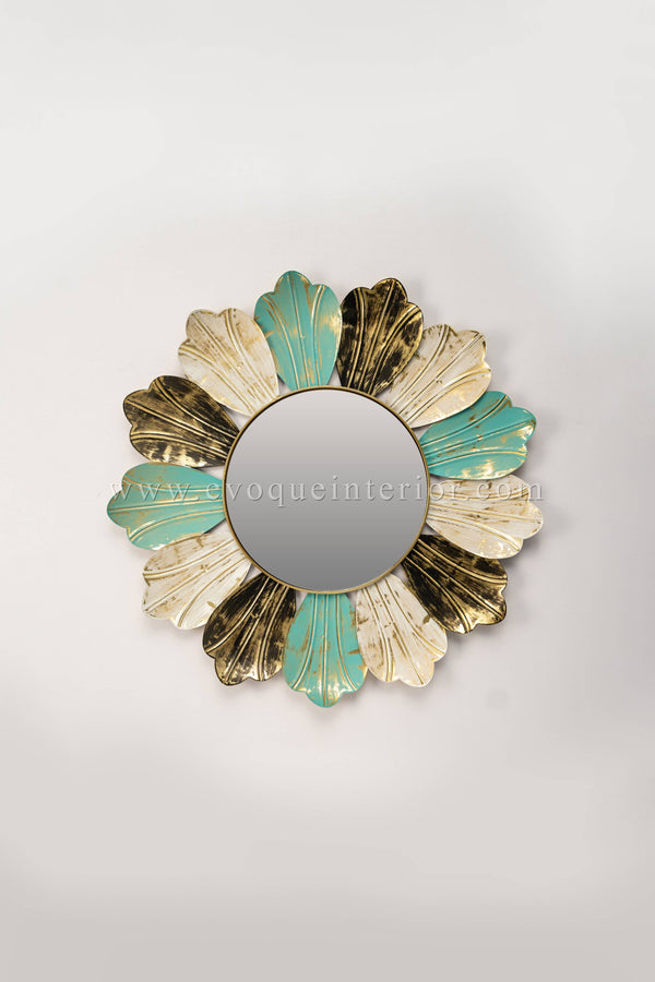 (17x17 INCHES) Vintage Petal Wall Mirror Art-(F19)