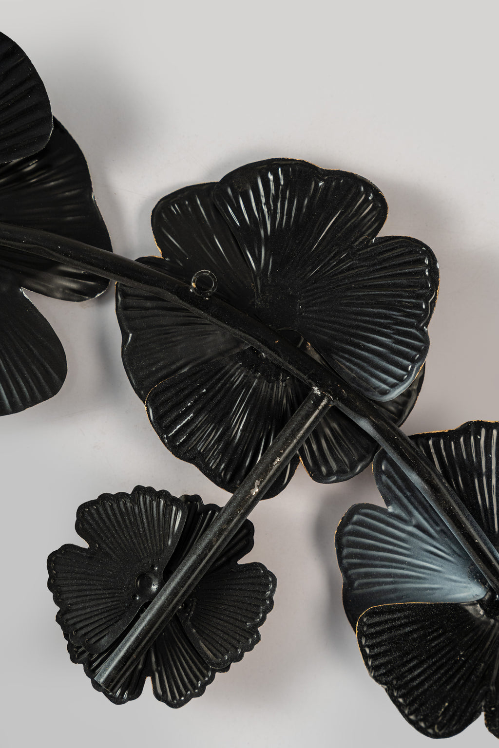 Metal Floral Wall Art – Gold & Black (60" x 23")-WA50