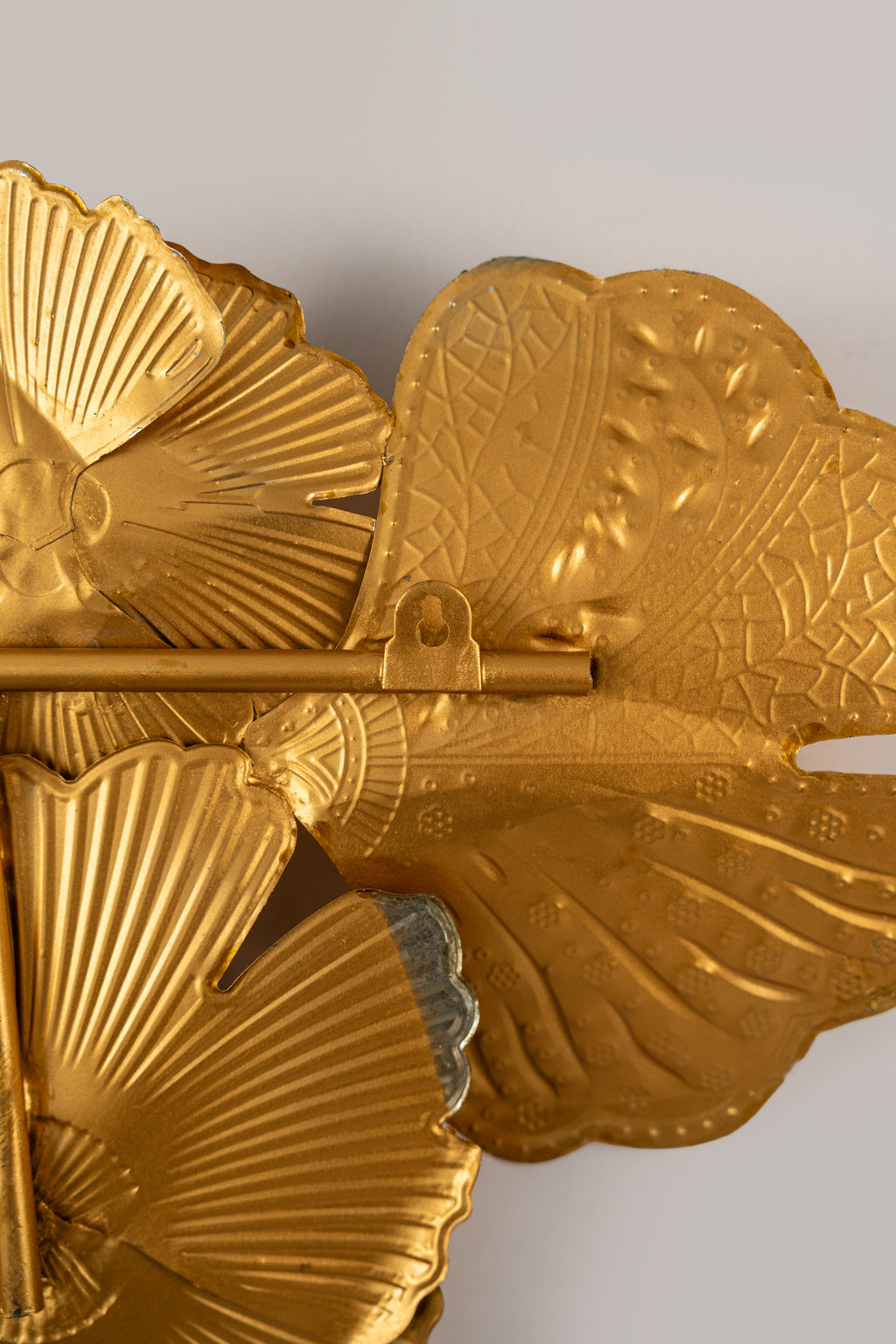 Golden Bloom Metal Wall Art Sculpture – Handcrafted Floral Design (45" x 24")-WA52