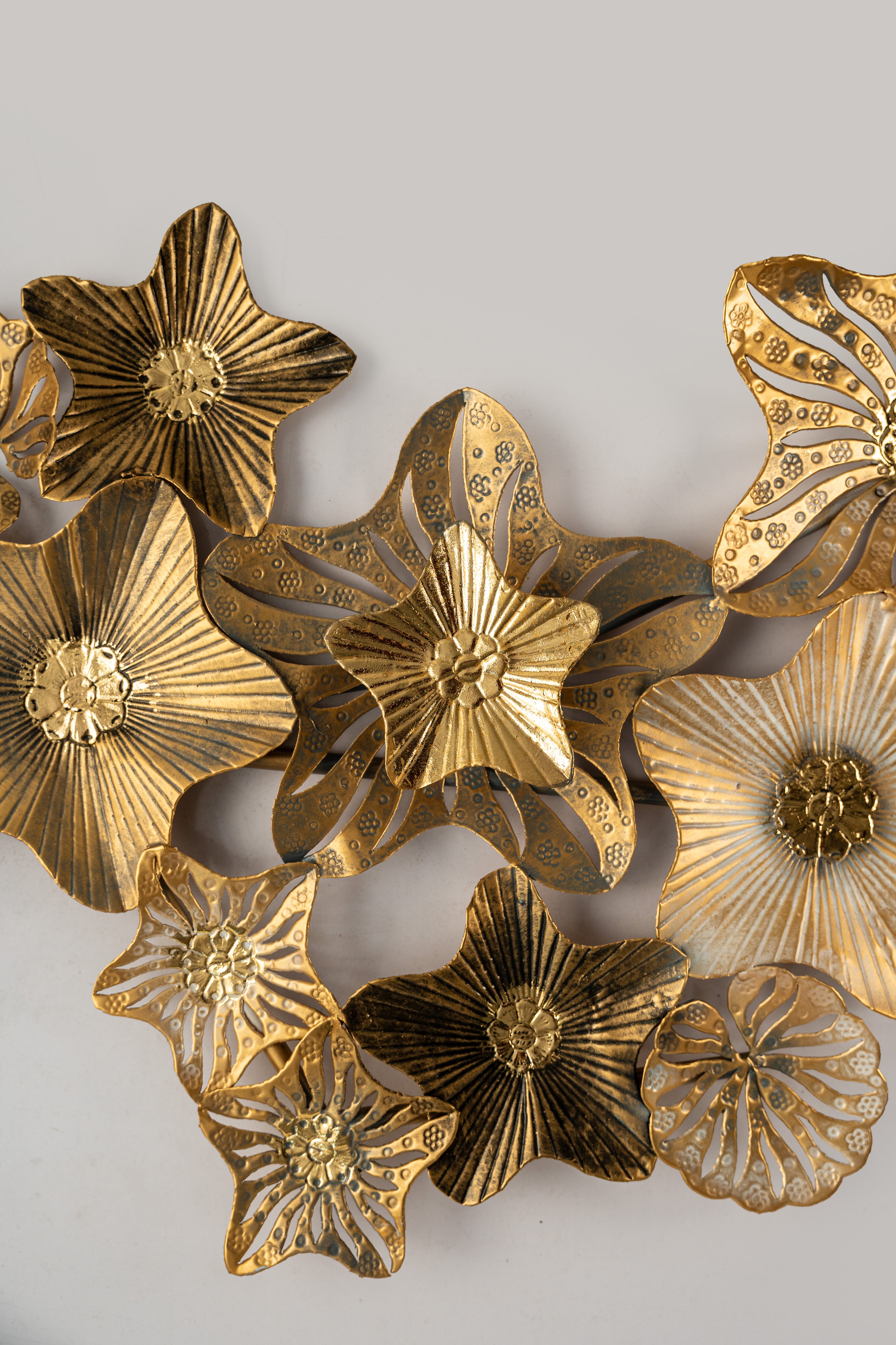 Aurevia Floral Gold Wall Art (45" x 24")-WA53