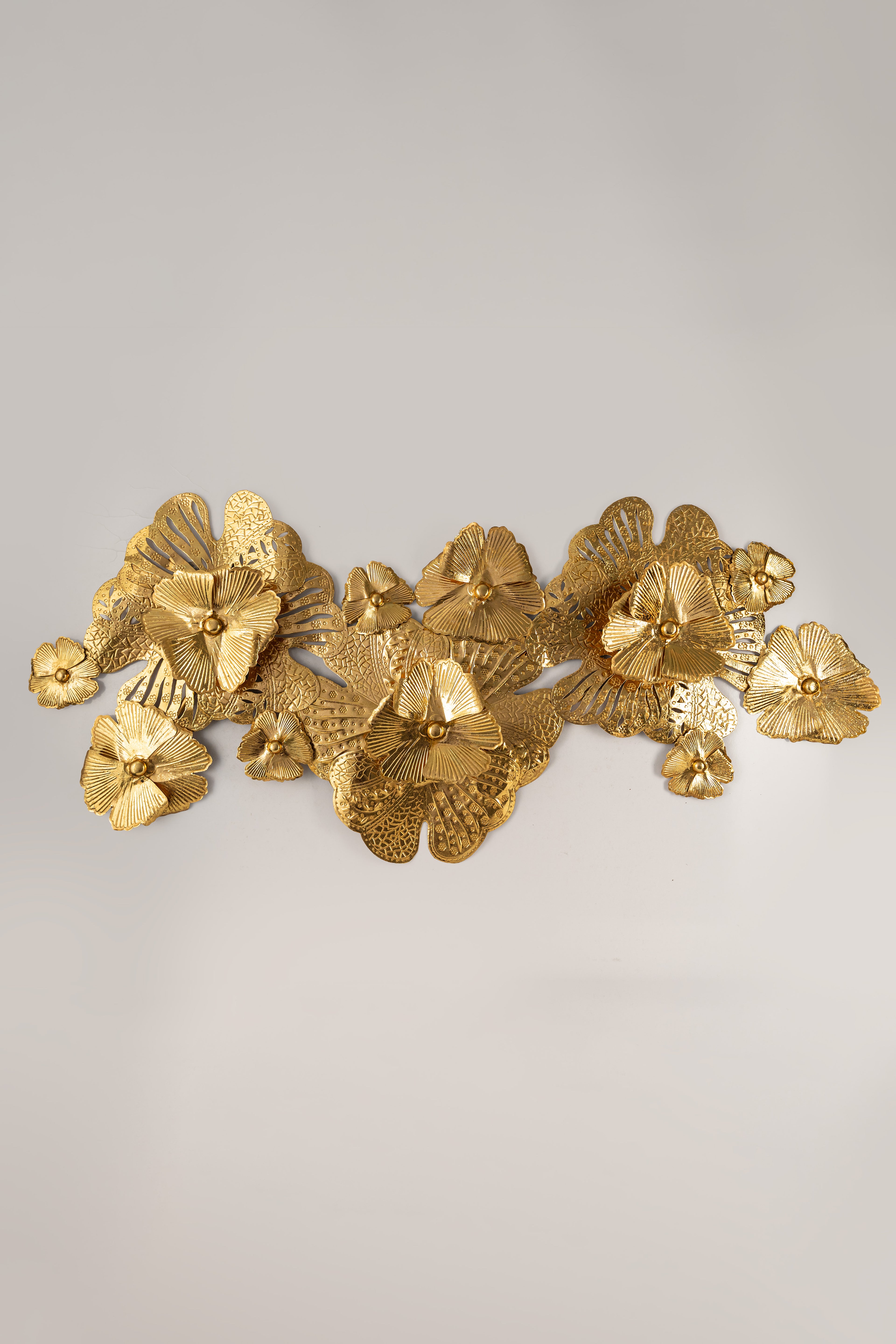 Lustra Gold Floral Metal Wall Art – 52" x 26"-WA54