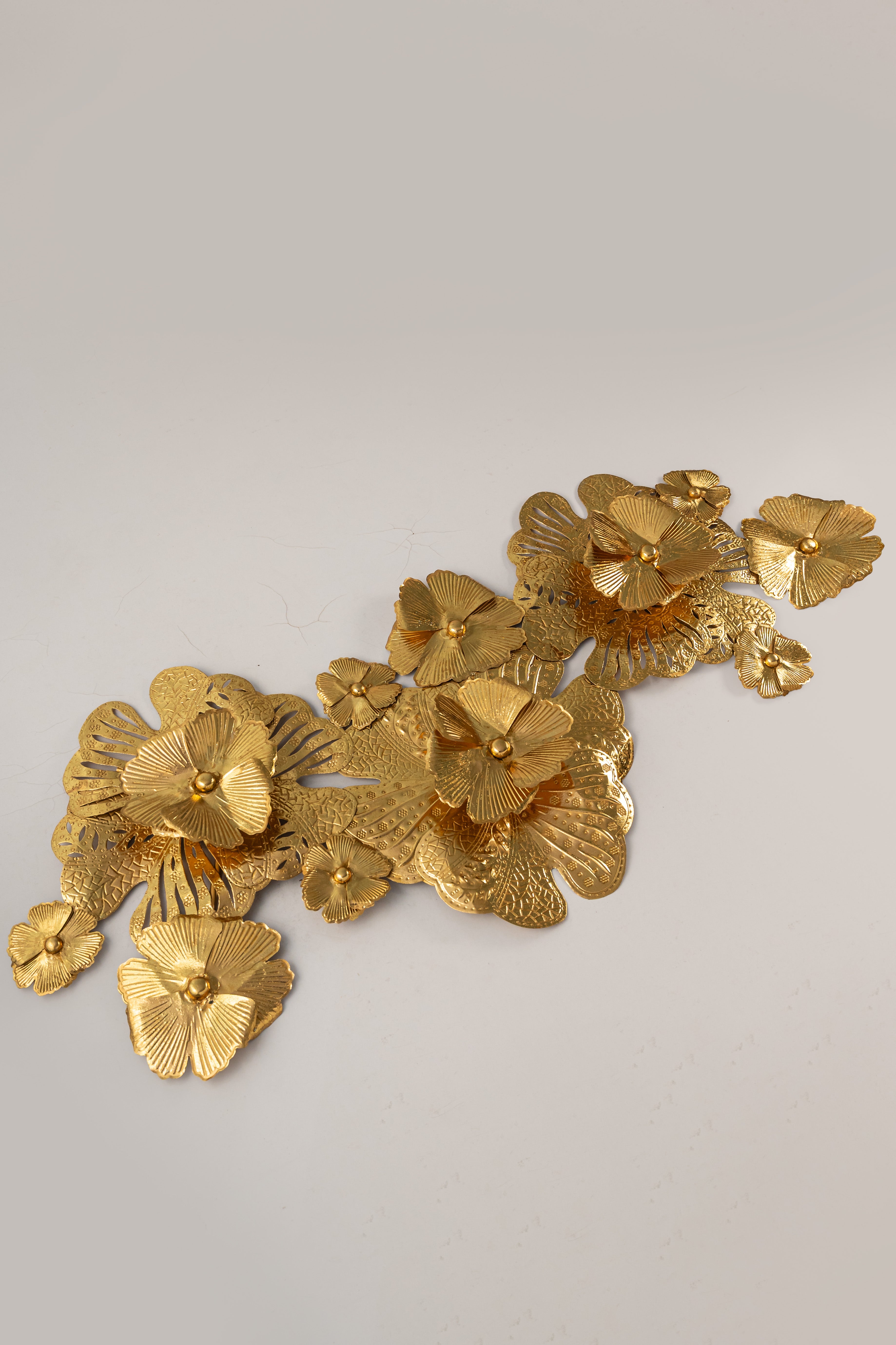 Lustra Gold Floral Metal Wall Art – 52" x 26"-WA54