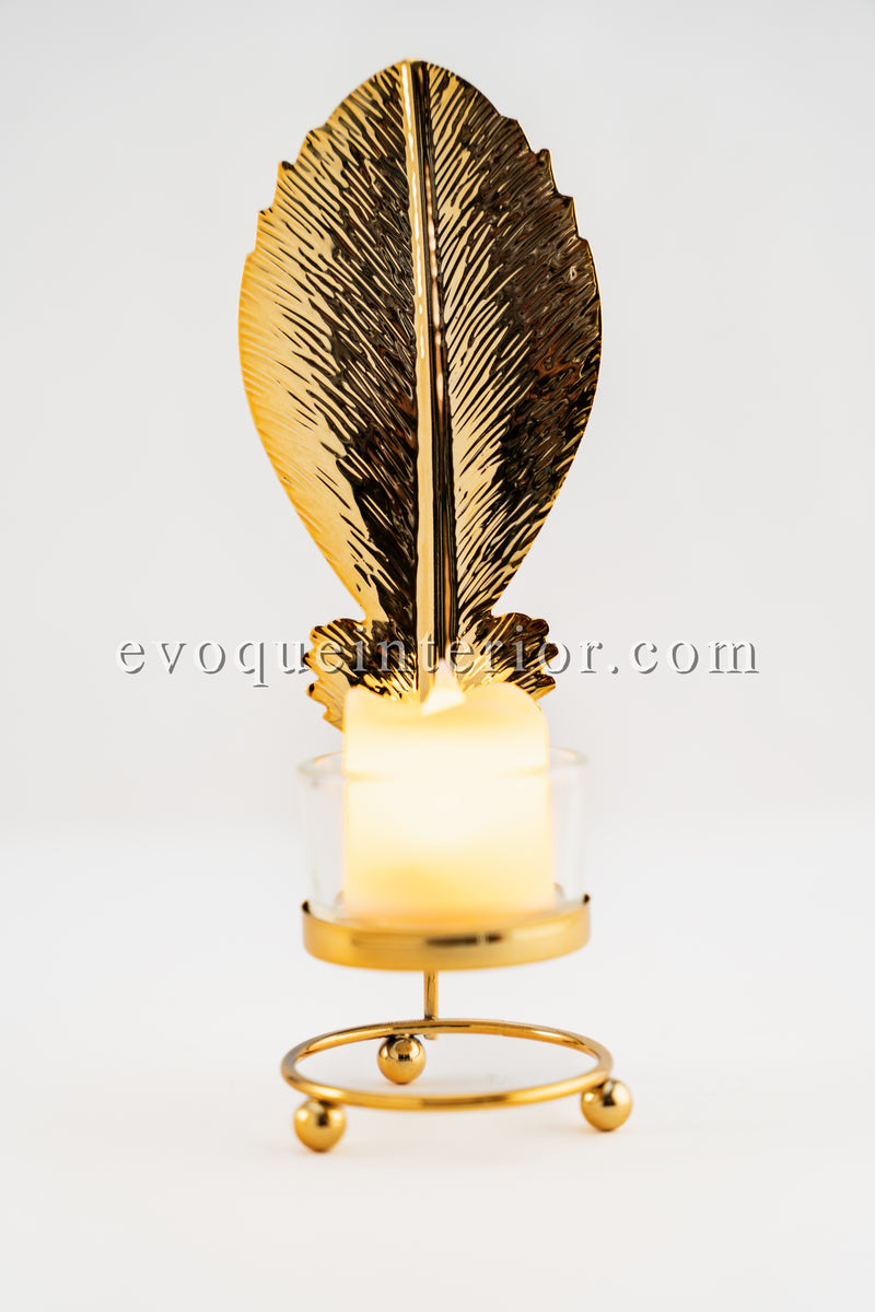 Golden Candle Stand- with One Free Candle