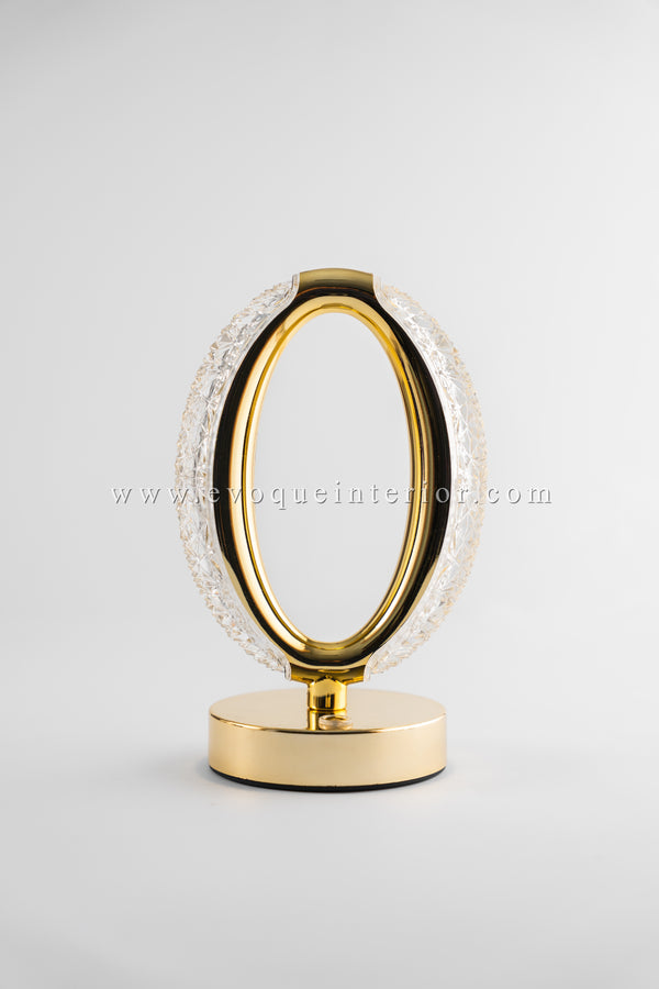 Oval Crystal LED Table Lamp - Decorative Night Light with Touch Sensor | Modern Design