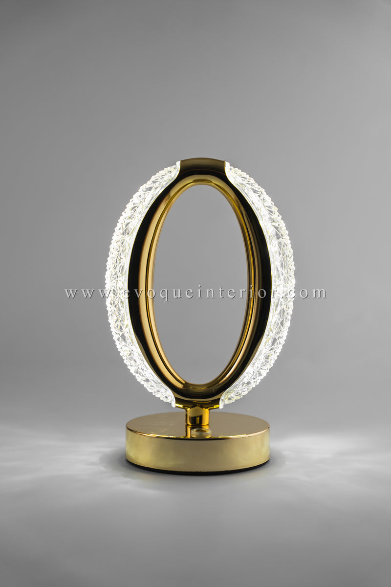 Oval Crystal LED Table Lamp - Decorative Night Light with Touch Sensor | Modern Design