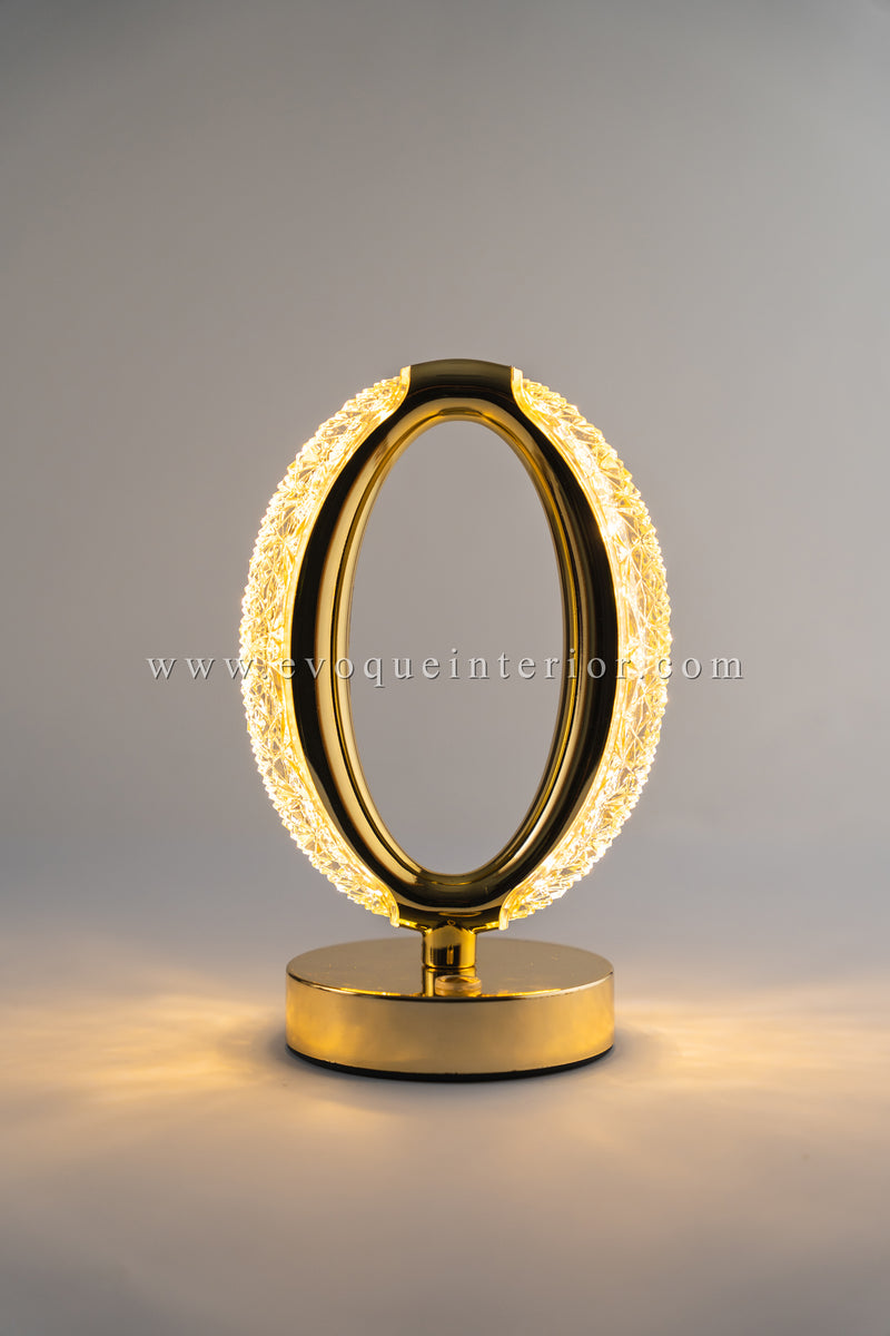 Oval Crystal LED Table Lamp - Decorative Night Light with Touch Sensor | Modern Design