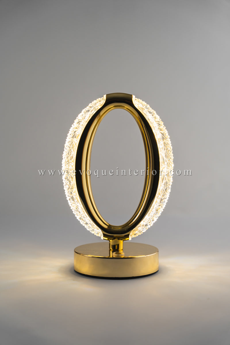 Oval Crystal LED Table Lamp - Decorative Night Light with Touch Sensor | Modern Design