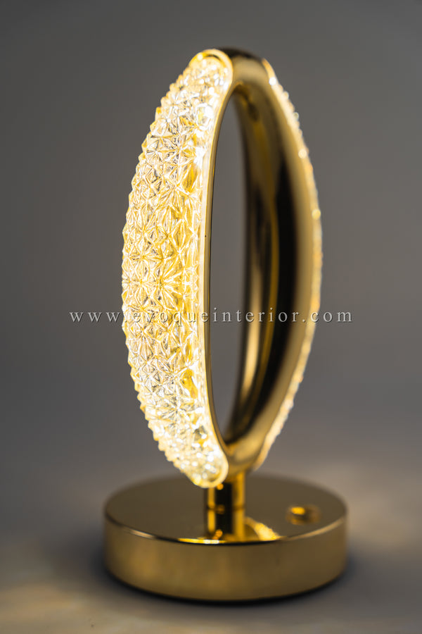 Oval Crystal LED Table Lamp - Decorative Night Light with Touch Sensor | Modern Design