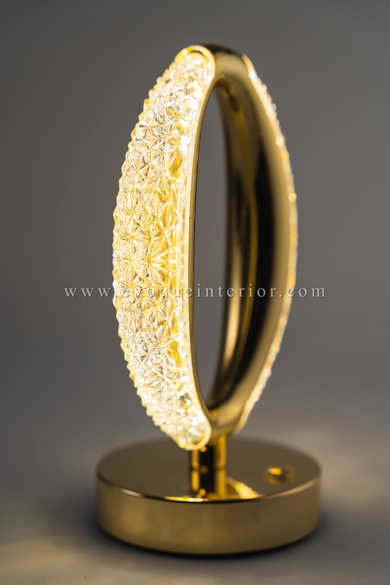 Oval Crystal LED Table Lamp - Decorative Night Light with Touch Sensor | Modern Design