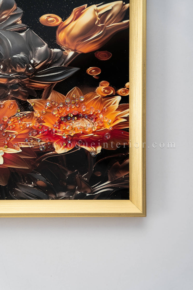 (19.5x19.5 Inches)  Resin 3D Embellished Sunflower Wall Art