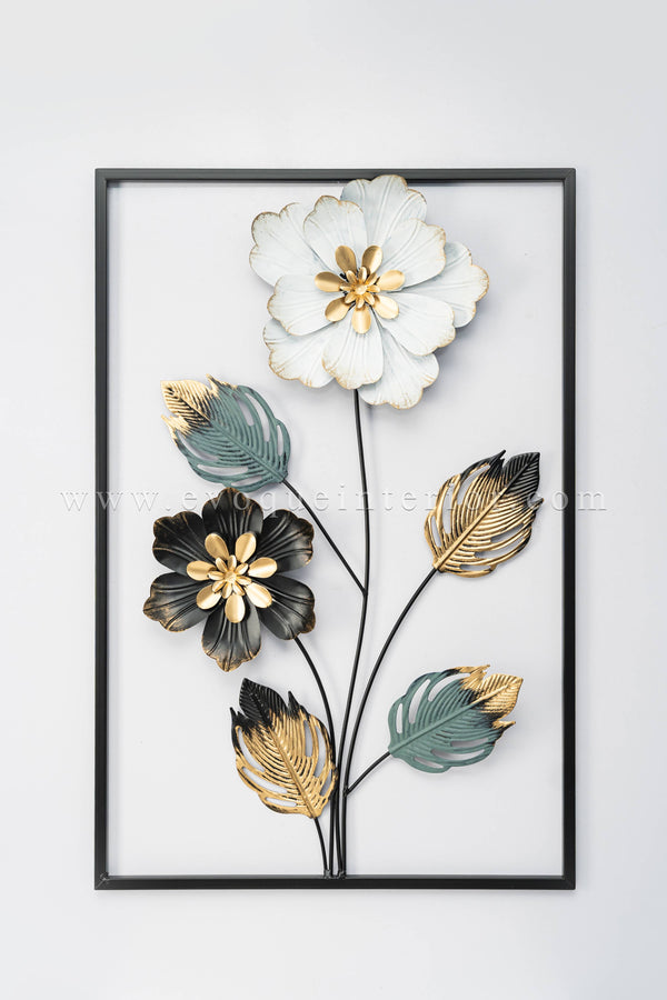 (15.5x23 INCHES) Floral Grace 3D Metal Wall Art-(F20)