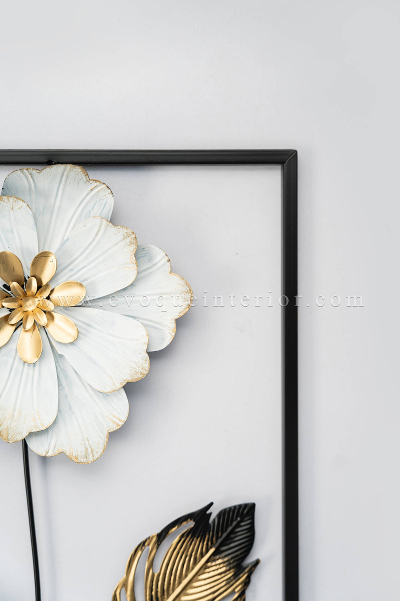 (15.5x23 INCHES) Floral Grace 3D Metal Wall Art-(F20)
