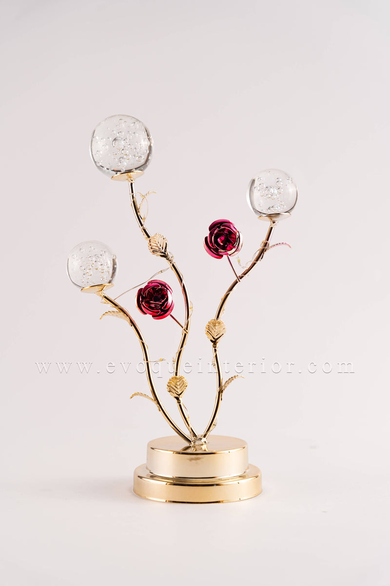 (11.5x7 INCHES) Crystal Rose Table Accent Art-(F18)