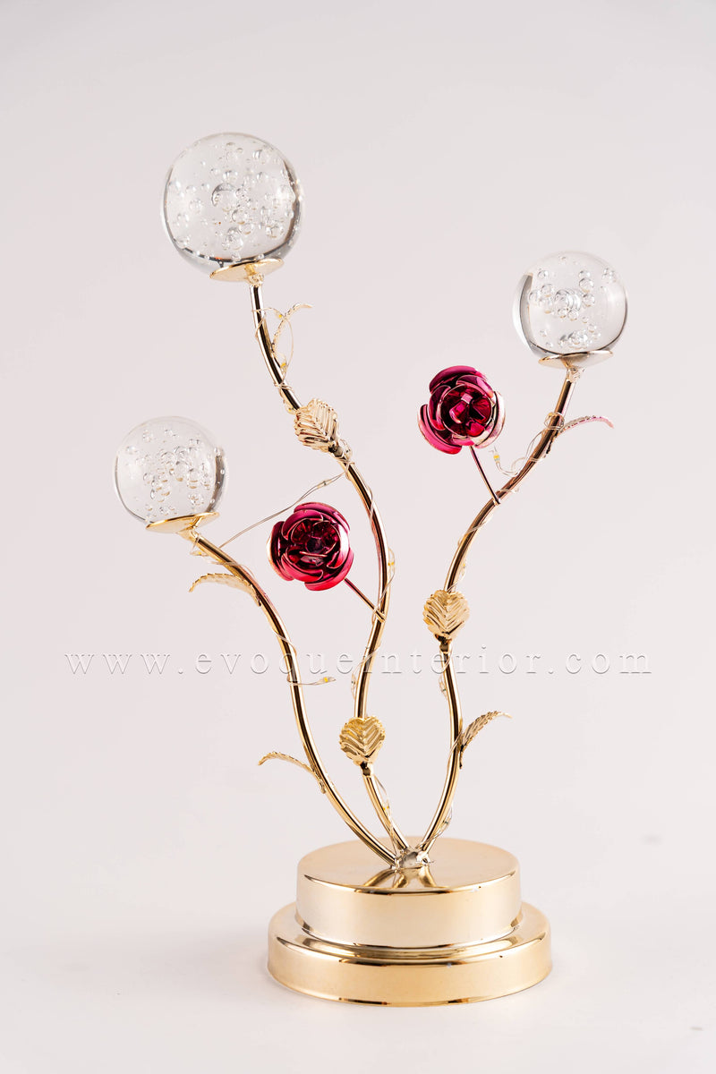 (11.5x7 INCHES) Crystal Rose Table Accent Art-(F18)