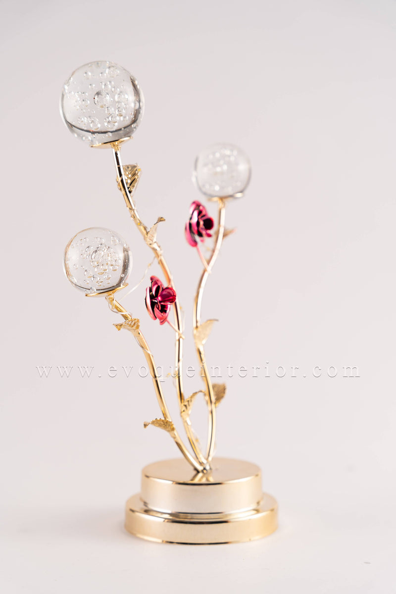 (11.5x7 INCHES) Crystal Rose Table Accent Art-(F18)