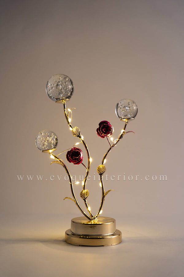 (11.5x7 INCHES) Crystal Rose Table Accent Art-(F18)