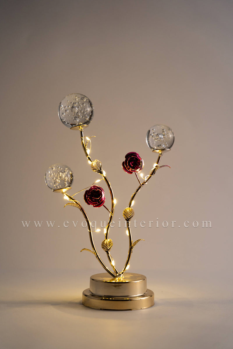 (11.5x7 INCHES) Crystal Rose Table Accent Art-(F18)