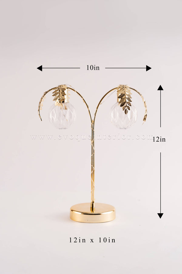 (12x10 INCHES) Golden Palm Crystal Table Accent