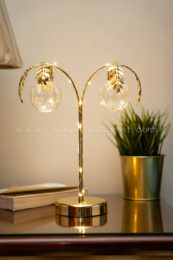 (12x10 INCHES) Golden Palm Crystal Table Accent
