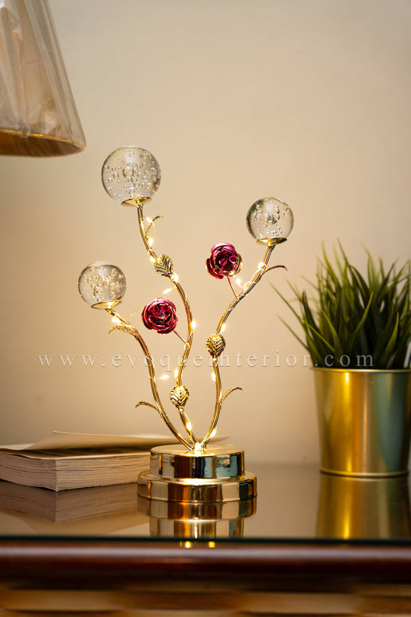 (11.5x7 INCHES) Crystal Rose Table Accent Art-(F18)