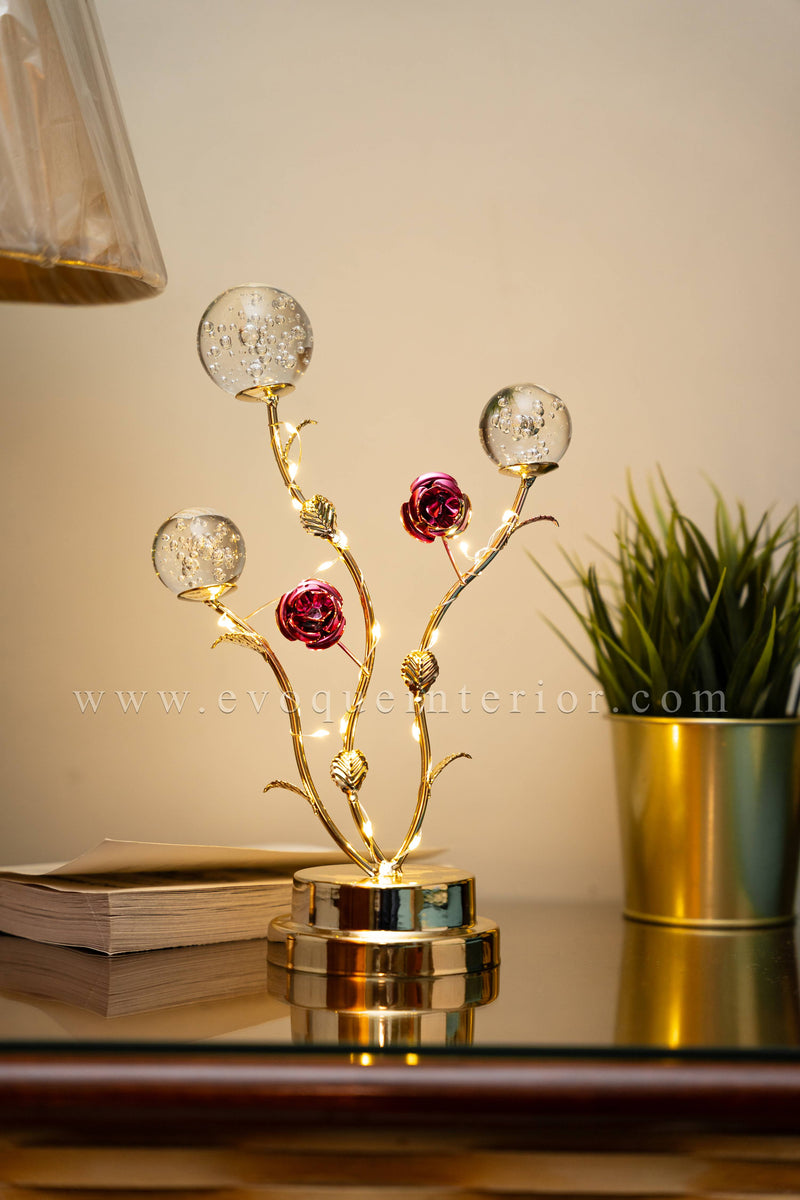 (11.5x7 INCHES) Crystal Rose Table Accent Art-(F18)