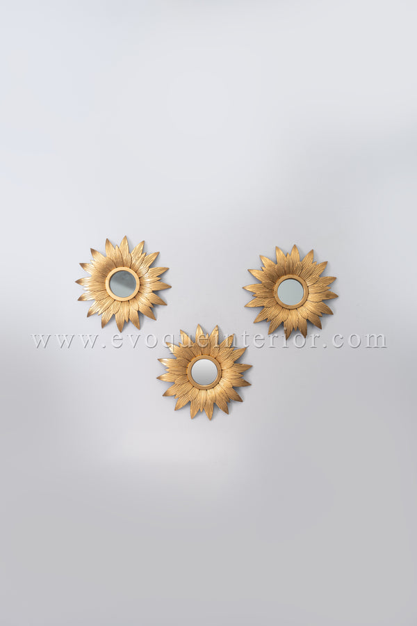 3 Sunflower-Inspired Gold Wall Mirrors
