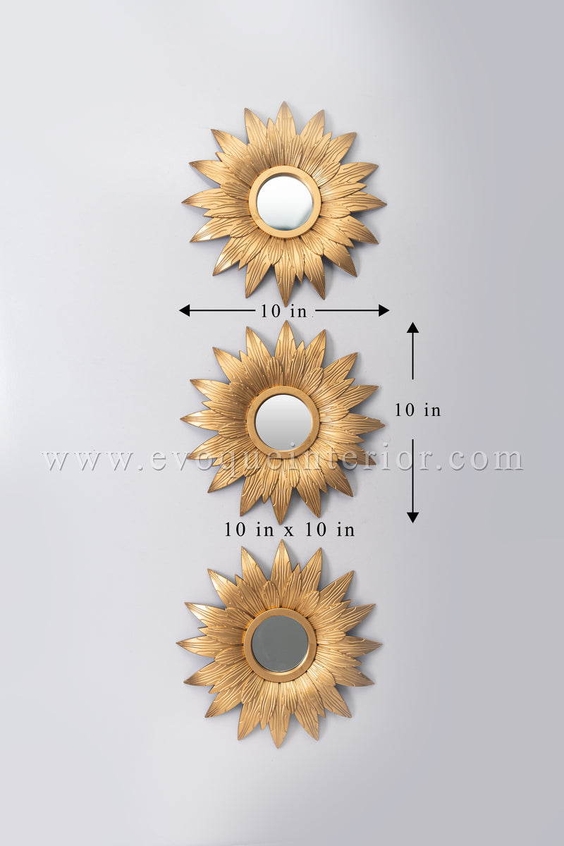 3 Sunflower-Inspired Gold Wall Mirrors