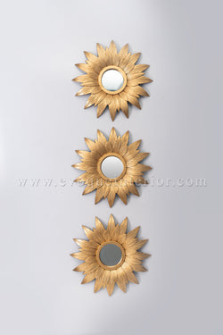 3 Sunflower-Inspired Gold Wall Mirrors