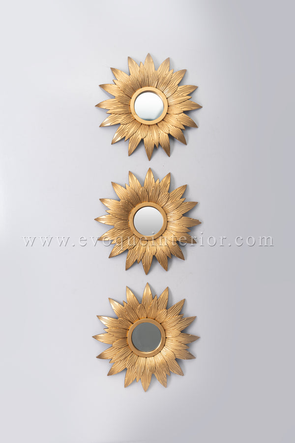 3 Sunflower-Inspired Gold Wall Mirrors