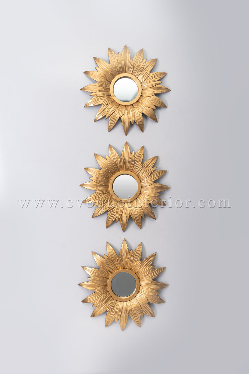 3 Sunflower-Inspired Gold Wall Mirrors
