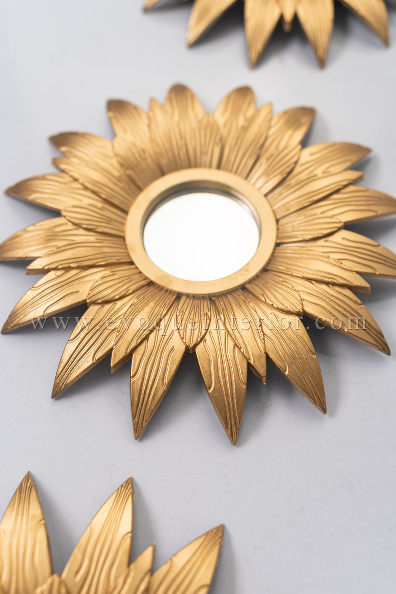 3 Sunflower-Inspired Gold Wall Mirrors