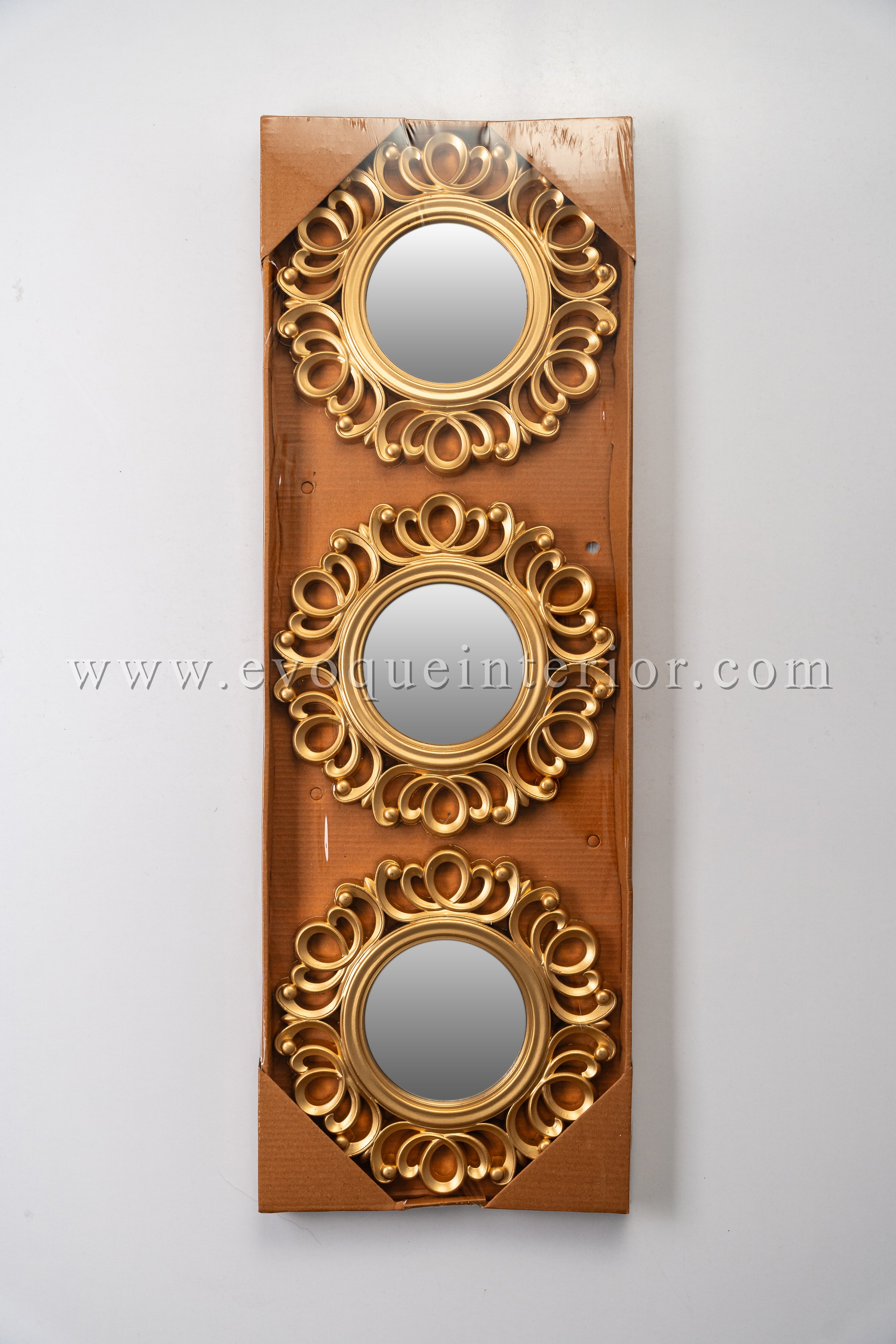 3 Baroque Style Gold Wall Mirrors-WM4
