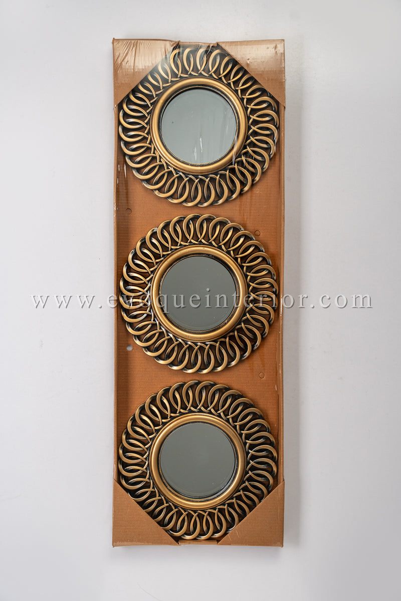 3 Ornate Copper Wall Mirrors