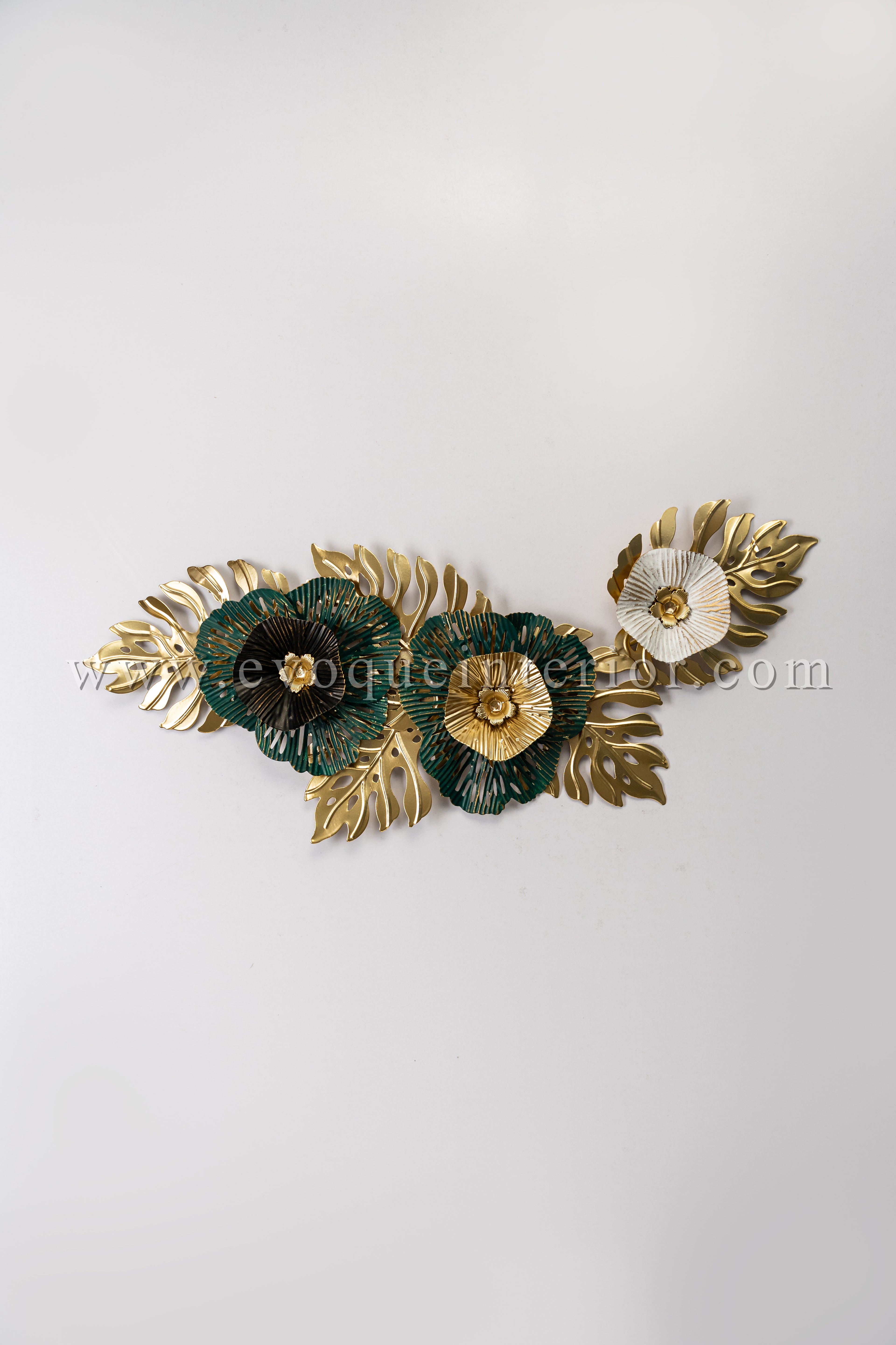 Gold & Green Botanical Metal Wall Art-WA5