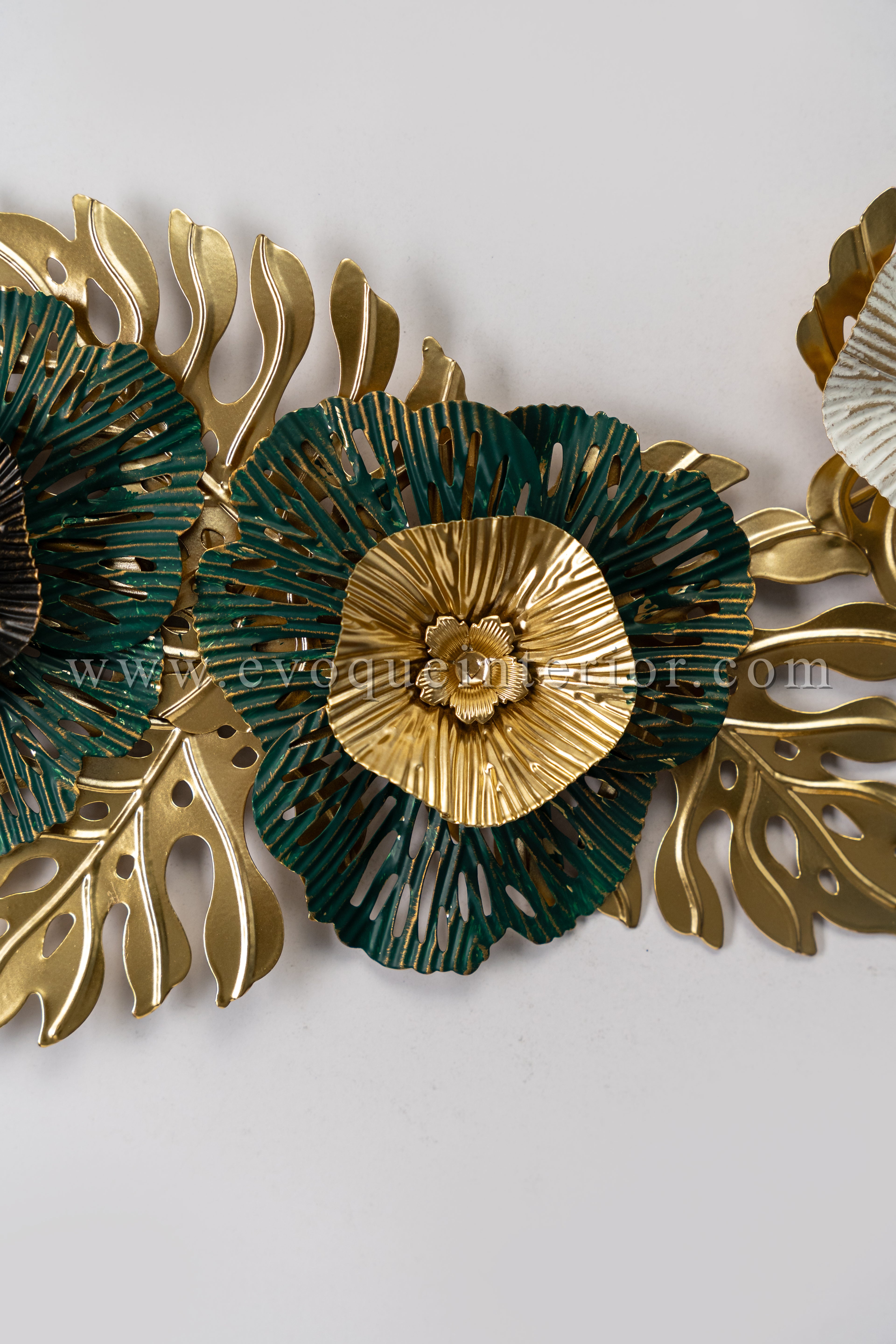 Gold & Green Botanical Metal Wall Art-WA5