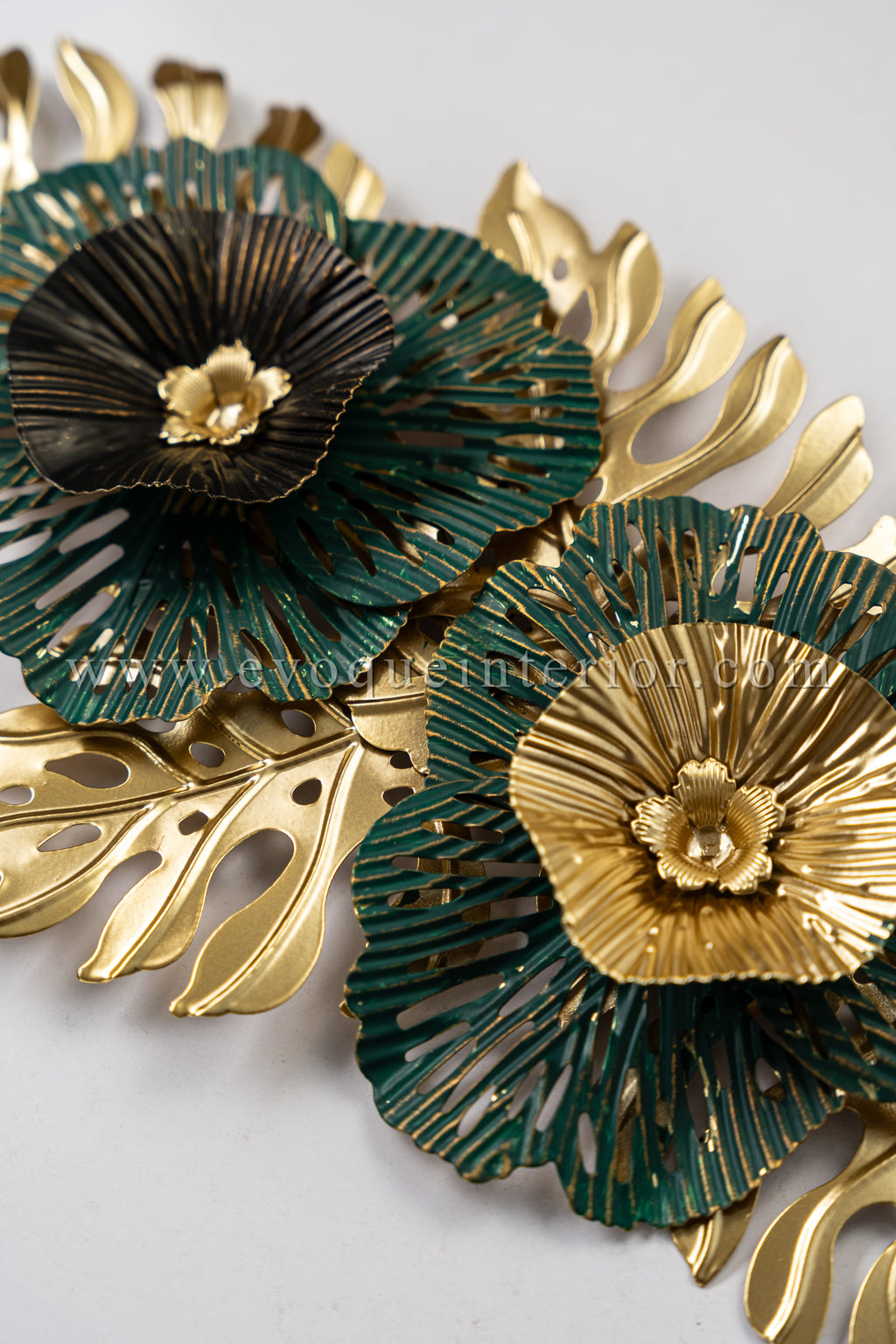 Gold & Green Botanical Metal Wall Art-WA5