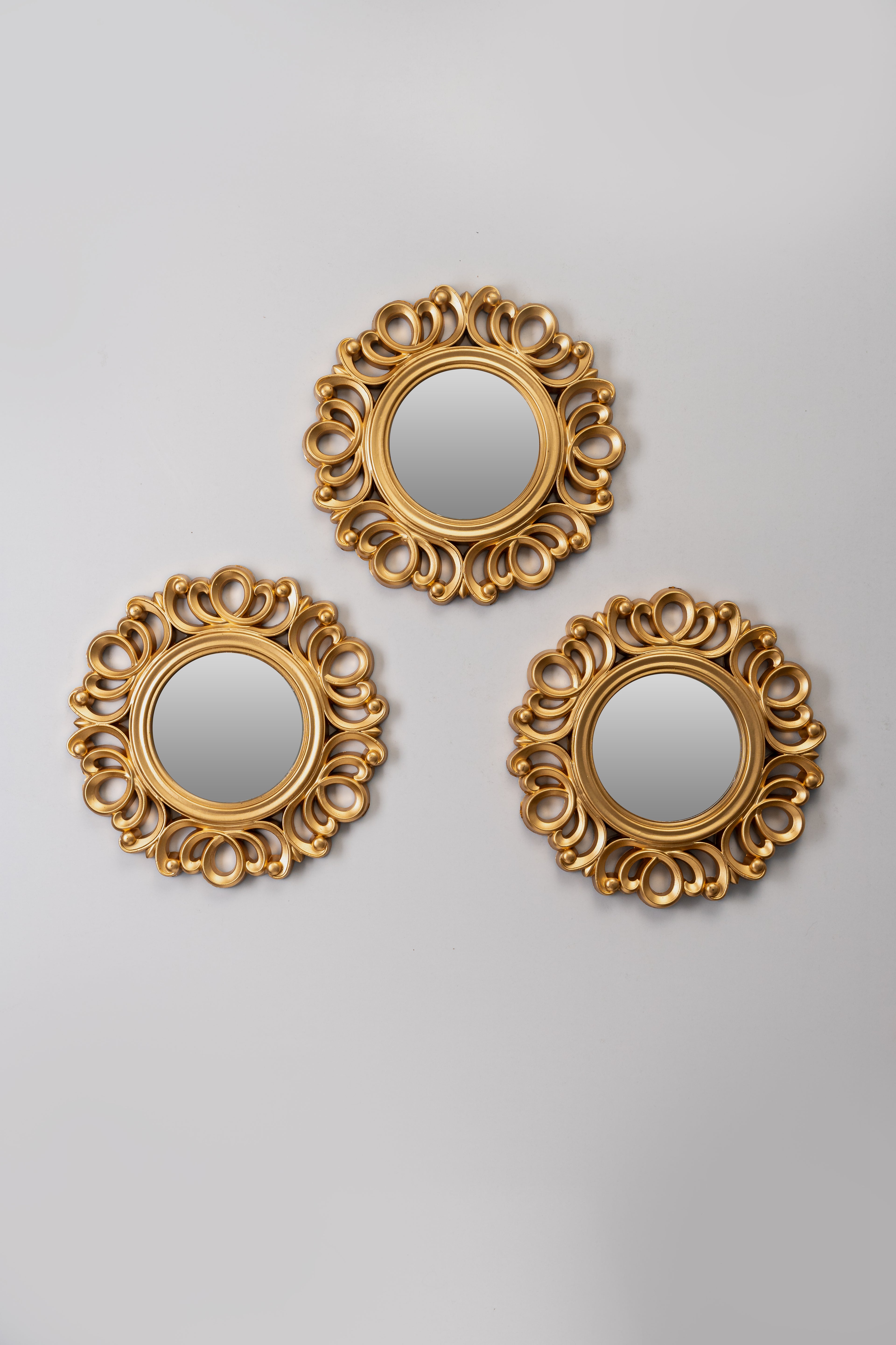 3 Baroque Style Gold Wall Mirrors-WM4