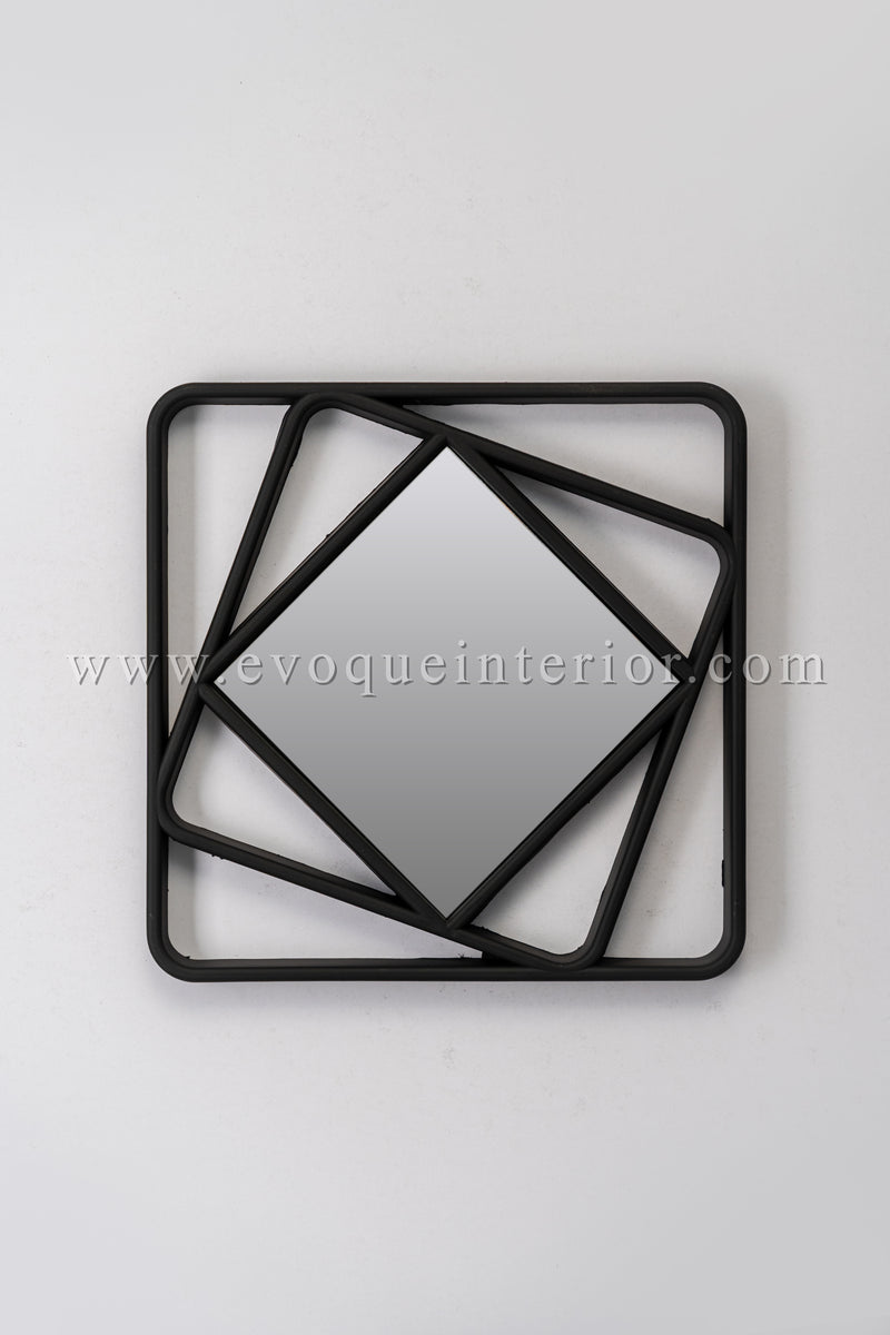 3 Geometric Black Wall Mirrors