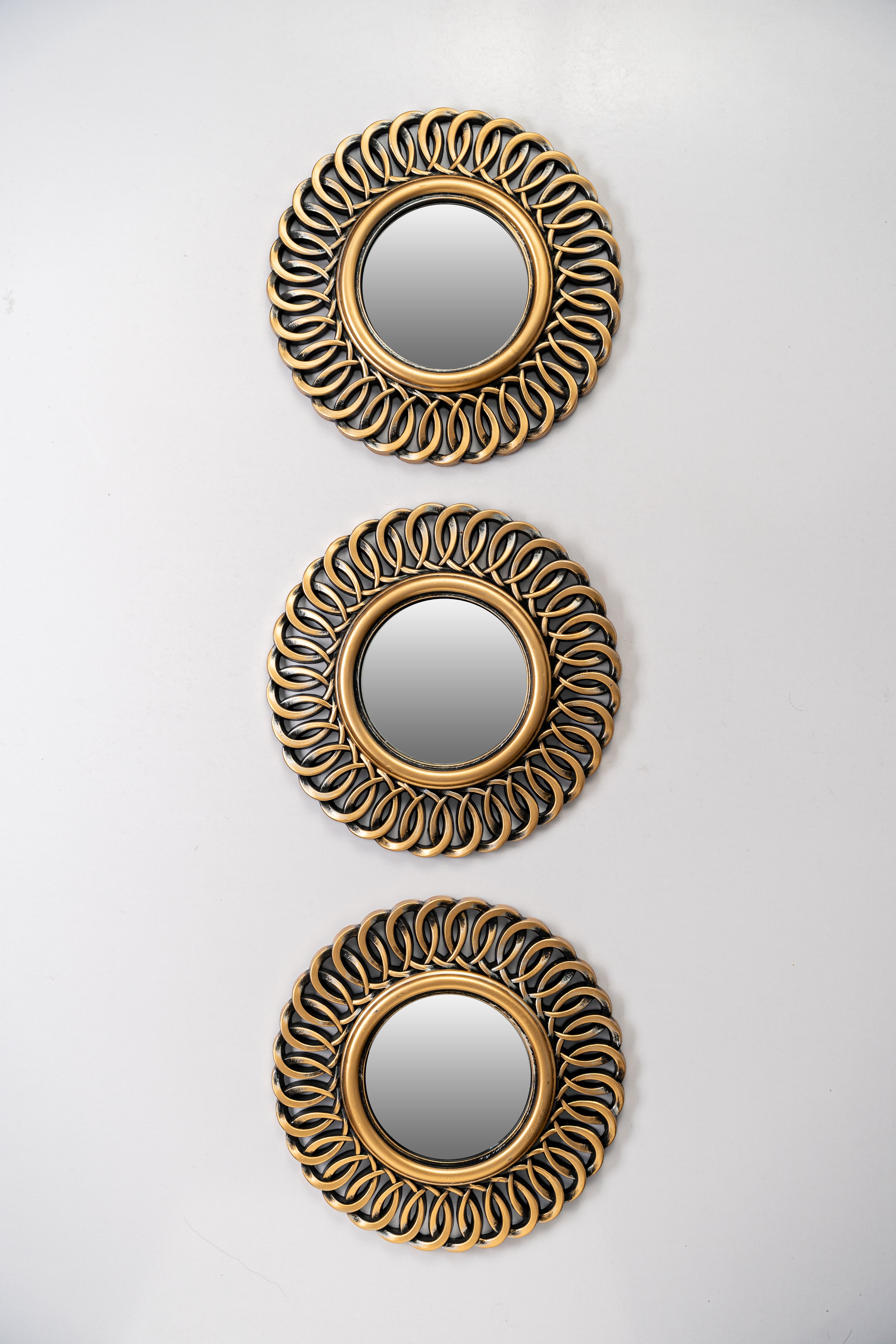 3 Ornate Copper Wall Mirrors-WM3